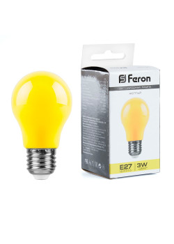 Лампа светодиодная Feron LB-375 E27 3W матовая 230V желтая