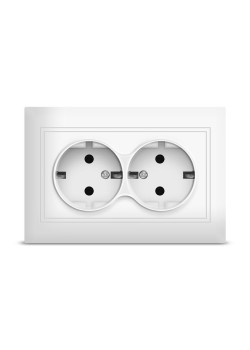 Розетка 2-м СП Севиль 16А IP20 с заземл. бел. UNIVersal С0128