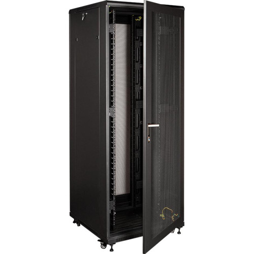 Шкаф серверный Lanmaster Business (TWT-CBB-47U-8X12-P1) 47U 800x1200мм пер.дв.перфор. задн.дв.перфор.2-хст. 2 бок.пан. 800кг черный