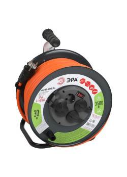 Удлинитель силовой RMx-4es-3x2.5-30m-IP44 на метал. катушке с заземлением и выключателем 4 розетки 30м ПВС Эра Б0052920