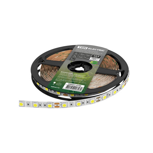 Лента светодиодная SMD5050-60-20-12-144-6000 60LED/м, IP20, 12В, 14,4Вт, (У) 6000К, TDM Лента светодиодная SMD5050-60-20-12-144-6000 60LED/м, IP20, 12В, 14,4Вт, (У) 6000К, TDM