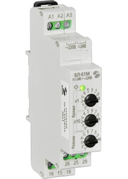 Реле времени ВЛ-61М 24В AC-DC/220В AC 10 режимов 0.1с.9.9ч Реле и Автоматика A8223-76911366