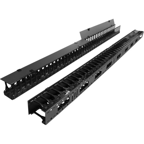 Кабельный органайзер вертикальный Lanmaster TWT-CBB-DVO-42U/M односторонний пальцы 42U шир.:19 Кабельный органайзер вертикальный Lanmaster TWT-CBB-DVO-42U/M односторонний пальцы 42U шир.:19