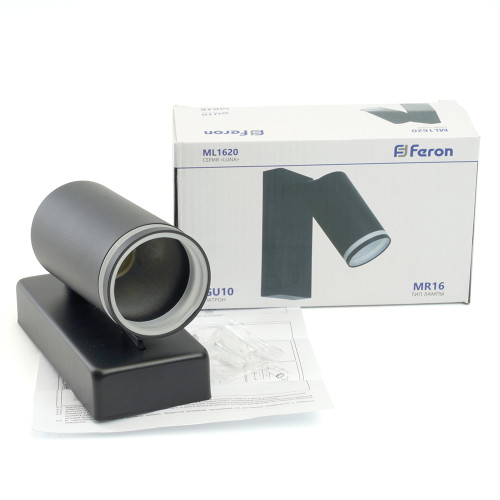 Светильник Feron ML1620 LUNA 35W, 230V, GU10, чёрный Светильник Feron ML1620 LUNA 35W, 230V, GU10, чёрный