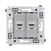 Компьютерная розетка RJ-45 без шторки в стену, кат.6А двойная экранированная, Avanti, закаленная сталь Компьютерная розетка RJ-45 без шторки в стену, кат.6А двойная экранированная, Avanti, закаленная сталь