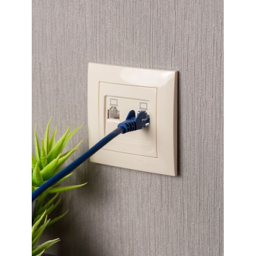 Валенсия розетка компьютерная RJ-45 2-местная кремовая EKF