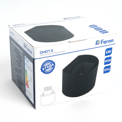 Светильник уличный светодиодный Feron DH013 2*3W, 450Lm, 4000K, черный Светильник уличный светодиодный Feron DH013 2*3W, 450Lm, 4000K, черный