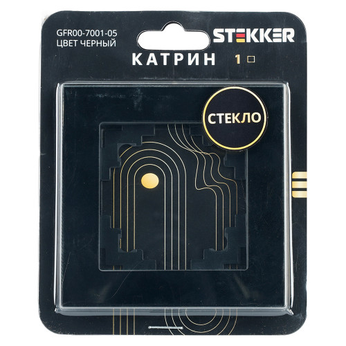 Рамка 1-местная, стекло, STEKKER GFR00-7001-05, серия Катрин, черный Рамка 1-местная, стекло, STEKKER GFR00-7001-05, серия Катрин, черный