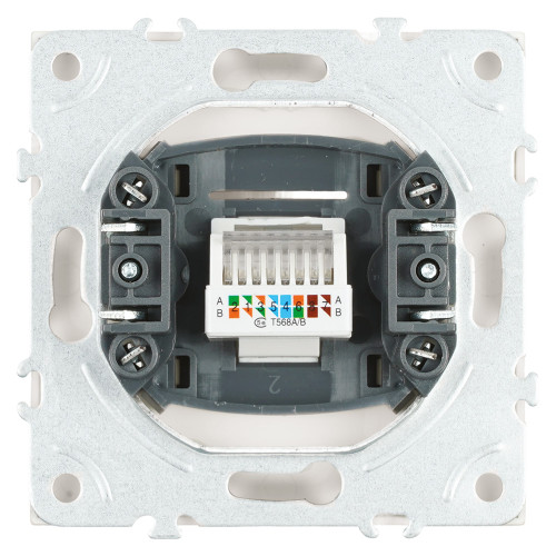 Розетка компьютерная 1-местная RJ-45 (механизм), STEKKER, серия Эмили, RST00-5117-01, белый фарфор, soft touch Розетка компьютерная 1-местная RJ-45 (механизм), STEKKER, серия Эмили, RST00-5117-01, белый фарфор, soft touch