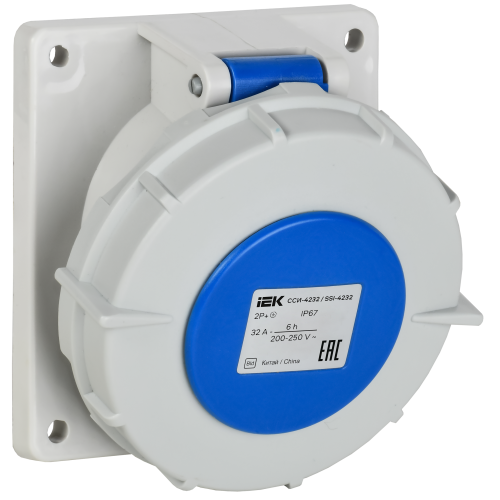 Розетка встраиваемая ССИ-4232 32А-6ч/220В 2P+PE IP67 IEK
