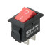 Выключатель клавишный KCD11-101 250В AC/DC, 1P, 3А, (2с), ON-OFF, черный корпус, красная клавиша, Micro TDM