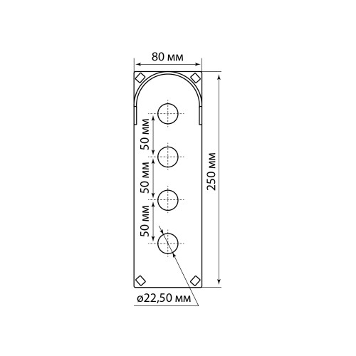 Корпус КП104 c козырьком для кнопок, 4 места, ABS желтый, IP66 TDM