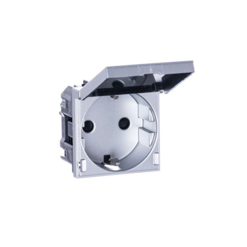 Розетка 1-м СП 2мод. Zenit 16А IP21 250В с заземл. Schuko защ. шторки с крышкой механизм серебр. ABB 2CLA228810N1301 Розетка 1-м СП 2мод. Zenit 16А IP21 250В с заземл. Schuko защ. шторки с крышкой механизм серебр. ABB 2CLA228810N1301