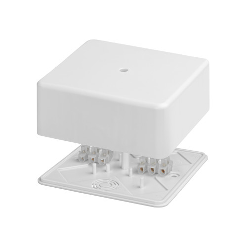 Коробка распаячная КР 100х100х44 ОП белая, IP40, с клем. колодкой, инд. штрихкод TDM Коробка распаячная КР 100х100х44 ОП белая, IP40, с клем. колодкой, инд. штрихкод TDM