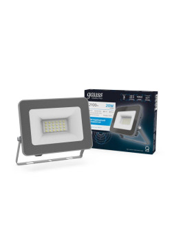 Прожектор светодиодный Qplus 20Вт 6500К IP65 2100лм 200-240В ДО графит. GAUSS 690511320