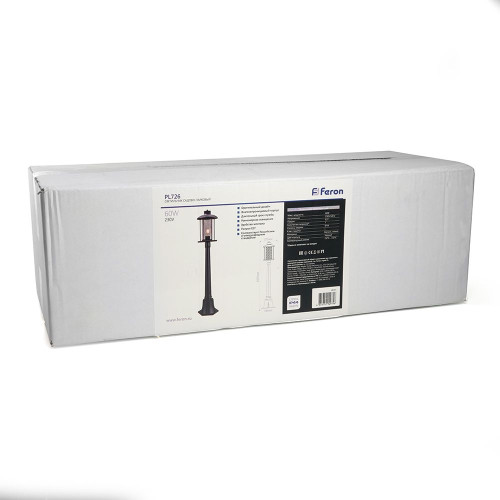 Светильник садово-парковый Feron PL726 столб 60W E27 230V, черный Светильник садово-парковый Feron PL726 столб 60W E27 230V, черный