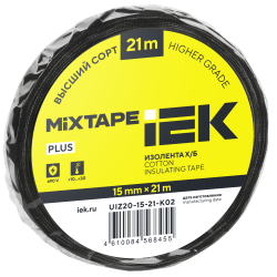 MIXTAPE PLUS Изолента Х/Б 15мм 21м IEK