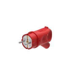 MULTISET Вилка 2К+З угловая каучуковая 16 А/250 В IP44 КРАСНАЯ