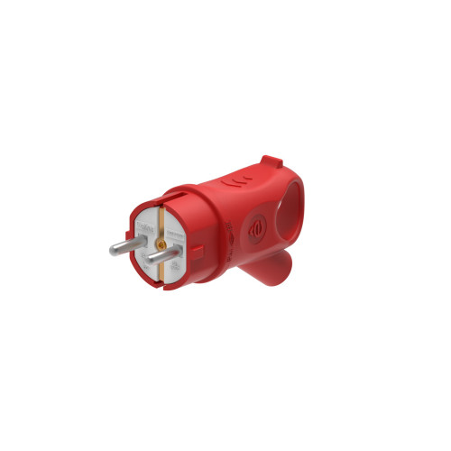 MULTISET Вилка 2К+З угловая каучуковая 16 А/250 В IP44 КРАСНАЯ