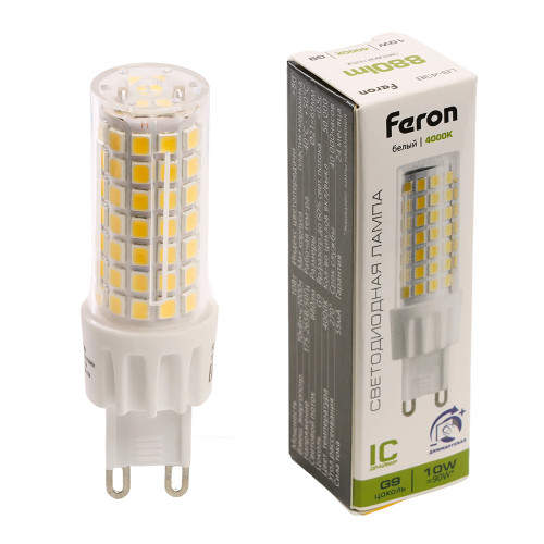 Лампа светодиодная диммируемая Feron LB-438 G9 10W 175-265V 4000K