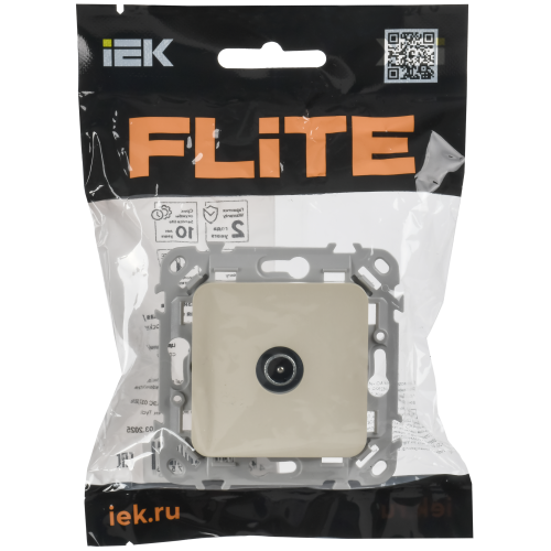 FLITE Розетка TV экранированная оконечная тип M РТВм-1-1-1-ФлСл сливочный IEK