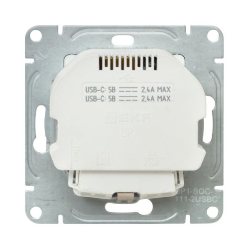 Механизм роз., с USB-C - 2шт, 16А, с.з., с.ш., шамп., Эпика EKF Механизм роз., с USB-C - 2шт, 16А, с.з., с.ш., шамп., Эпика EKF