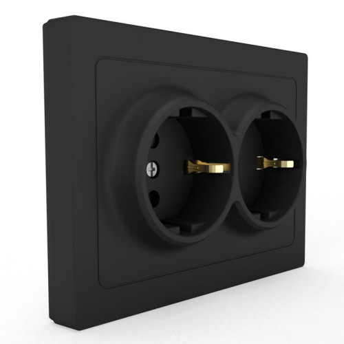 Розетка 2-м СП Pixel 16А IP20 с заземл. защ. шторки в сборе карбон TOKOV ELECTRIC TKE-PX-R2FZSF-C14 Розетка 2-м СП Pixel 16А IP20 с заземл. защ. шторки в сборе карбон TOKOV ELECTRIC TKE-PX-R2FZSF-C14