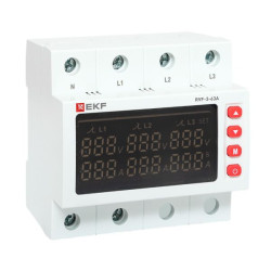 Реле выбора фаз с дисплеем RVF-3-63А EKF