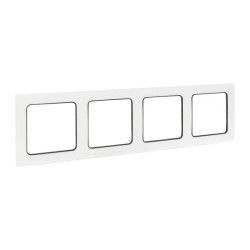 Стокгольм Рамка 4-местная белая с линией цвета черный EKF