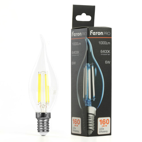 Лампа светодиодная Feron.PRO LB-1216 Свеча на ветру E14 6W 175-265V 6400K Лампа светодиодная Feron.PRO LB-1216 Свеча на ветру E14 6W 175-265V 6400K