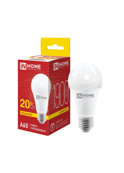 Лампа светодиодная LED-A60-VC 20Вт грушевидная 3000К тепл. бел. E27 1900лм 230В IN HOME 4690612020297