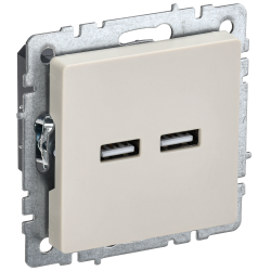BRITE Розетка USB A+A 5В 3,1А РЮ10-1-БрКр бежевый IEK