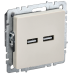 BRITE Розетка USB A+A 5В 3,1А РЮ10-1-БрКр бежевый IEK BRITE Розетка USB A+A 5В 3,1А РЮ10-1-БрКр бежевый IEK