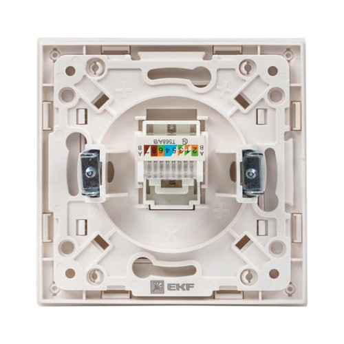 Стокгольм Механизм Розетки RJ-45 1-местной белый EKF Стокгольм Механизм Розетки RJ-45 1-местной белый EKF