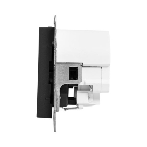 Механизм розетки с USB-C - 2шт, 16А, с заземлением, со шторками, чёрн. Эпика EKF Механизм розетки с USB-C - 2шт, 16А, с заземлением, со шторками, чёрн. Эпика EKF