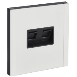 FORTE&PIANO Розетка компьютерная двойная RJ45 кат.5E FP233M металл белый IEK