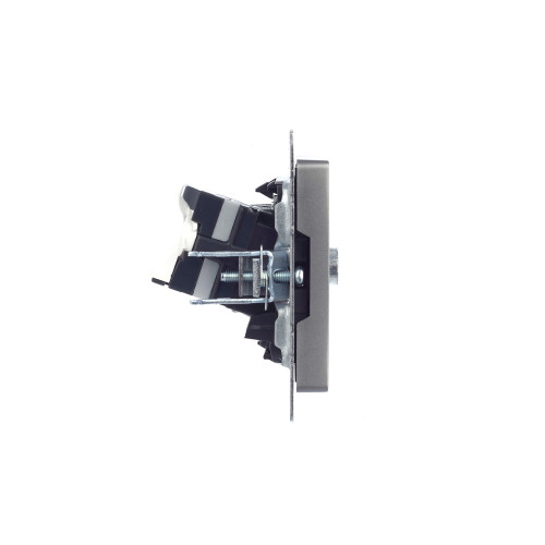BRITE Розетка двойная TV+RJ45 кат.5E РТВ/РК12-БрС сталь IEK BRITE Розетка двойная TV+RJ45 кат.5E РТВ/РК12-БрС сталь IEK