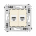 Компьютерная розетка RJ-45 без шторки в стену, кат.6А двойная, Avanti, ванильная дымка