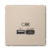 ARTGALLERY USB РОЗЕТКА A + тип-C 45Вт высокоскор.заряд. QC, PD, механизм, ПЕСОЧНЫЙ