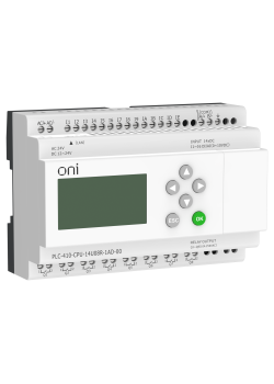 ПЛК 410 Модуль ЦПУ 8 DI 6 UI (0-10 В/DI) 8 RO 12В-24В DC или 24В AC с Ethernet портом с экраном ONI
