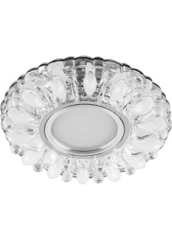 Светильник встраиваемый с белой LED подсветкой Feron CD914 потолочный MR16 G5.3 прозрачный-матовый