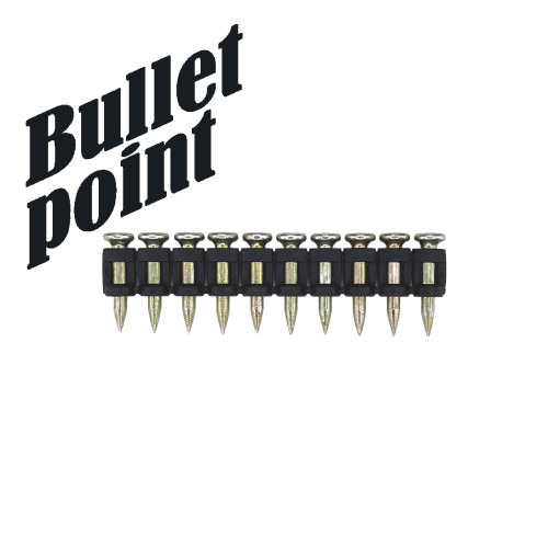 Гвозди усиленные для монтажного пистолетапо бетону и металлу CN EG bullet point 3,05х19 мм (1000 шт) Гвозди усиленные для монтажного пистолетапо бетону и металлу CN EG bullet point 3,05х19 мм (1000 шт)