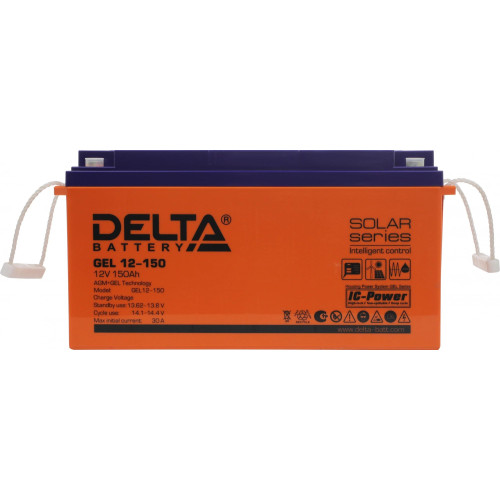 Battery Delta GEL 12-150, voltage 12V, capacity 150Ah, 484х170х241mm Battery Delta GEL 12-150, voltage 12V, capacity 150Ah, 484х170х241mm