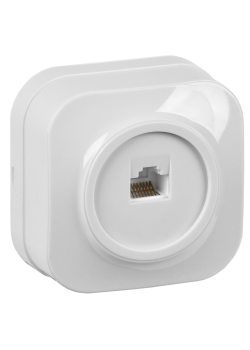 GLORY Розетка для открытой установки компьютерная RJ45 кат.5E РК10-ХБ белый IEK