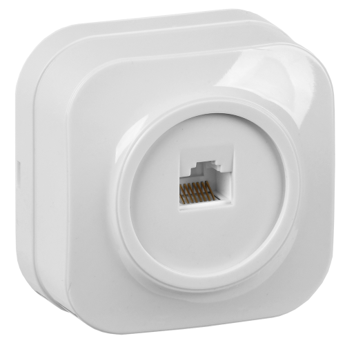 GLORY Розетка для открытой установки компьютерная RJ45 кат.5E РК10-ХБ белый IEK