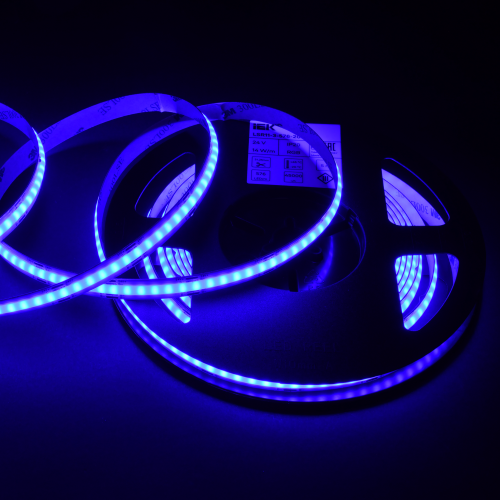 Лента светодиодная 5м COB 576LED/м 14Вт/м IP20 ширина 10мм 24В RGB IEK Лента светодиодная 5м COB 576LED/м 14Вт/м IP20 ширина 10мм 24В RGB IEK
