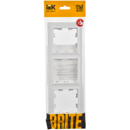 BRITE Рамка 3-местная РУ-3-БрАБ арктический белый IEK