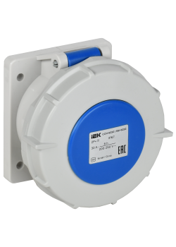 Розетка встраиваемая прямаяССИ-6232 32А-6ч 220В 2P+PE IP67 IEK