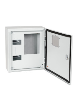 Корпус металлический ЩУРн-ПРО-3-МП/8-415х370х147-IP66-УХЛ1 (с окном учета, 3ф счетчик на МП, 8 модулей, ПРО)-КЭАЗ