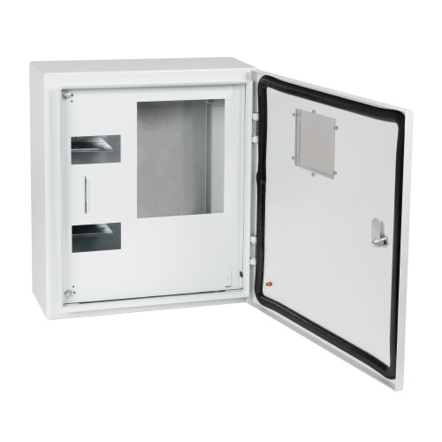 Корпус металлический ЩУРн-ПРО-3-МП/8-415х370х147-IP66-УХЛ1 (с окном учета, 3ф счетчик на МП, 8 модулей, ПРО)-КЭАЗ